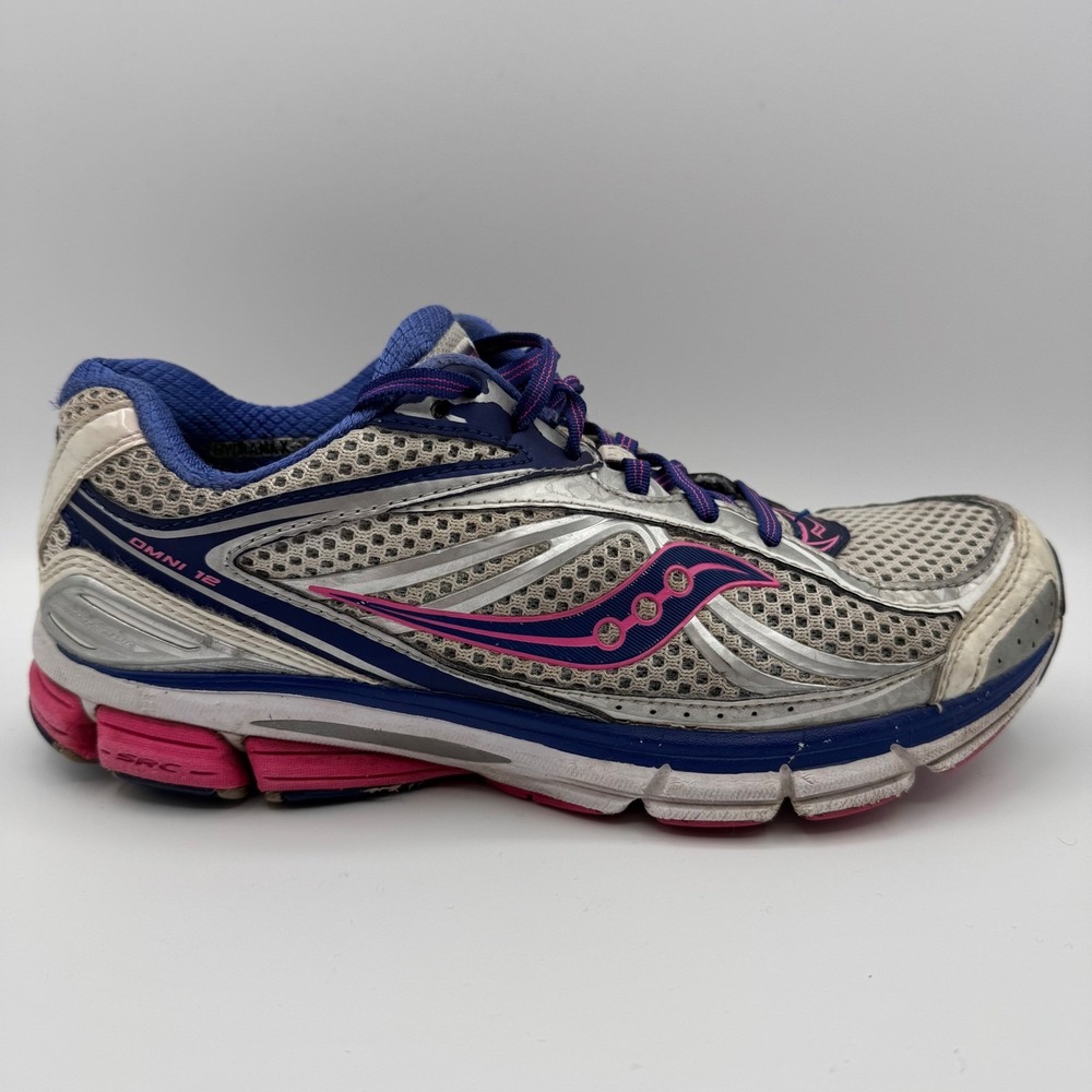 Saucony Omni 12 Running Shoes Women's Size 9 Gray Pink Blue Athletic Sneakers